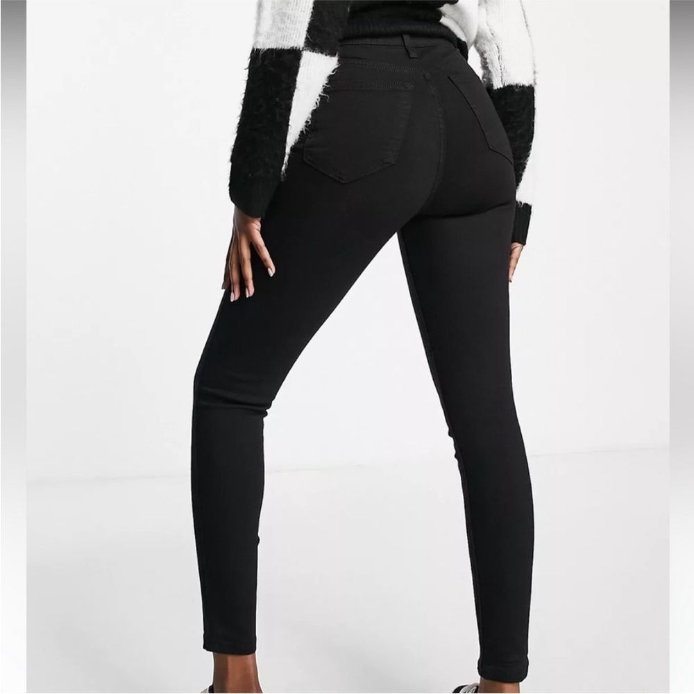 Topshop Leigh jeans in black Stretchy comfy Size 26 Asos - Picture 11 of 12